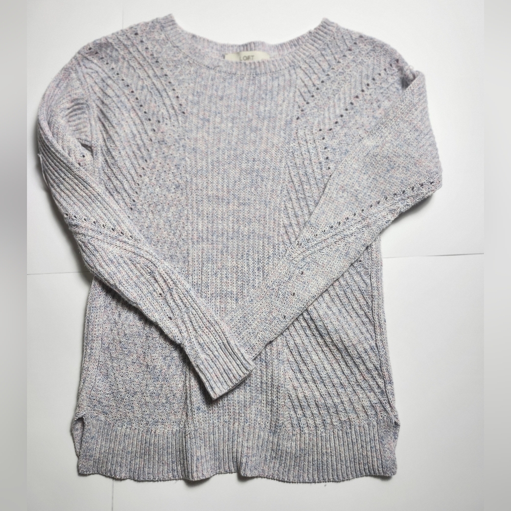 LOFT lavendar Multicolor Cozy Sweater XSP Women's Sweater